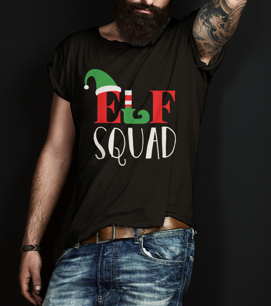 Family Christmas Matching Holiday Elf Squad Group T-Shirt
