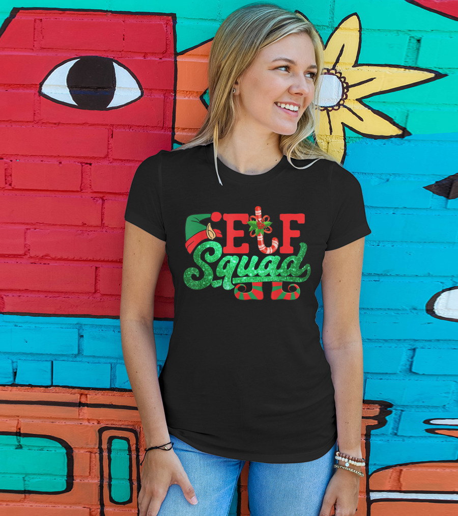 Elf Squad Funny Family Matching Christmas Holiday T-Shirt
