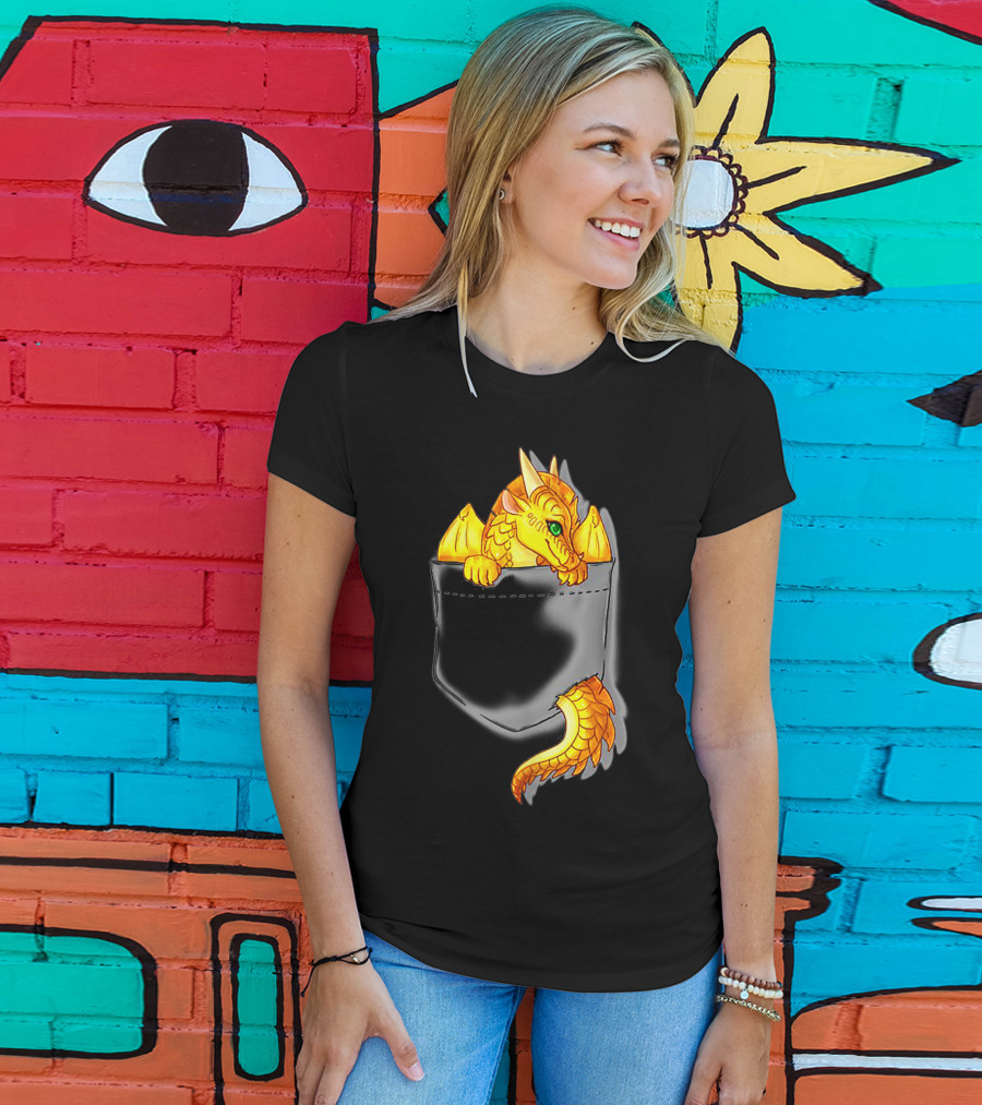 Wings Of Fire Pocket Sunny Dragon Bright Gold Character T-Shirt