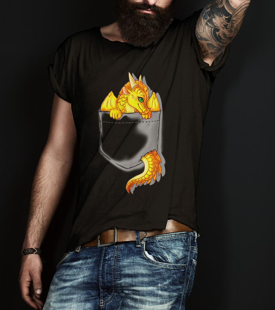 Wings Of Fire Pocket Sunny Dragon Bright Gold Character T-Shirt