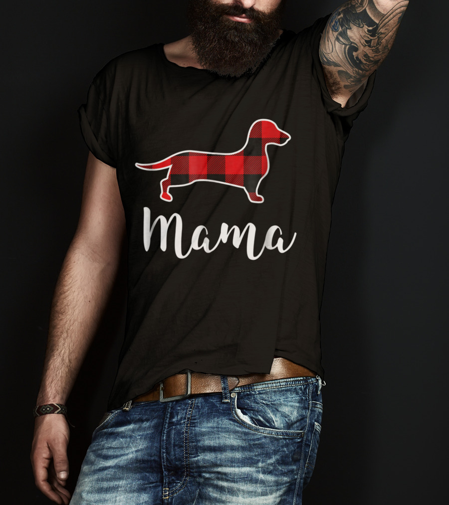 Mama Plaid Dachshund T-Shirt