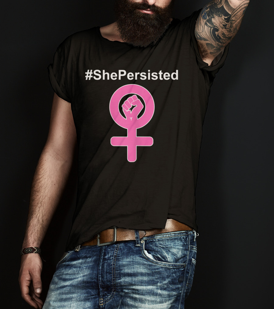 ShePersisted Feminist Symbol With Raised Fist Venus T-Shirt