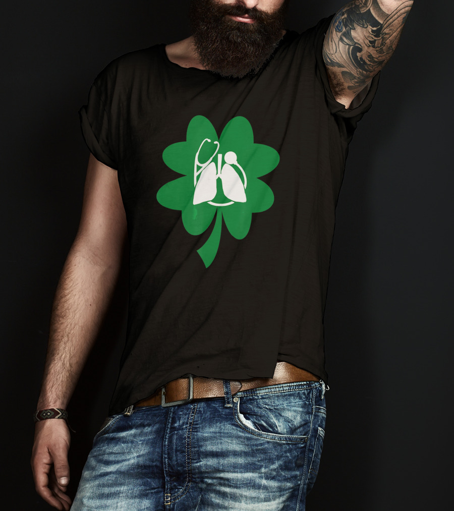 Lucky Clover Lungs And Stethoscope T-Shirt