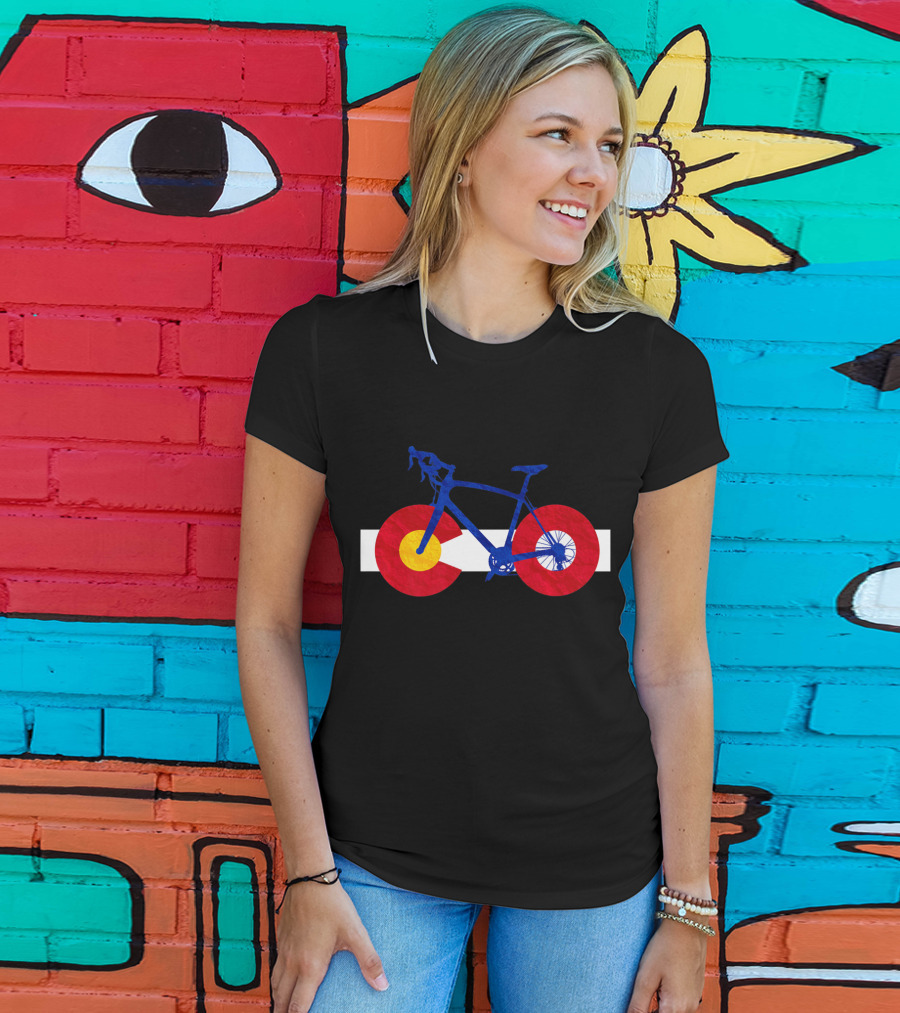 Colorado Flag Cycling Fusion Road Bike T-Shirt