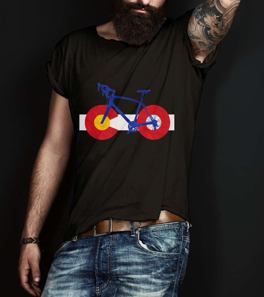 Colorado Flag Cycling Fusion Road Bike T-Shirt