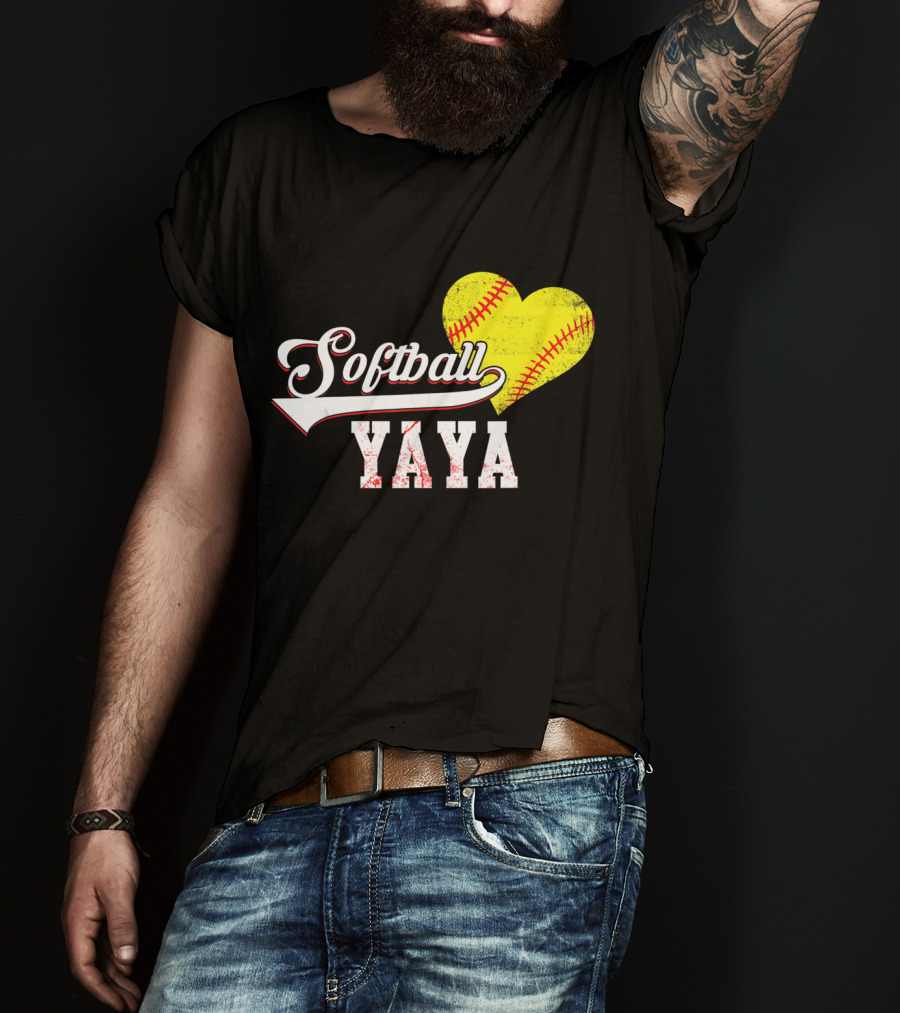 Softball Yaya Heart T-Shirt