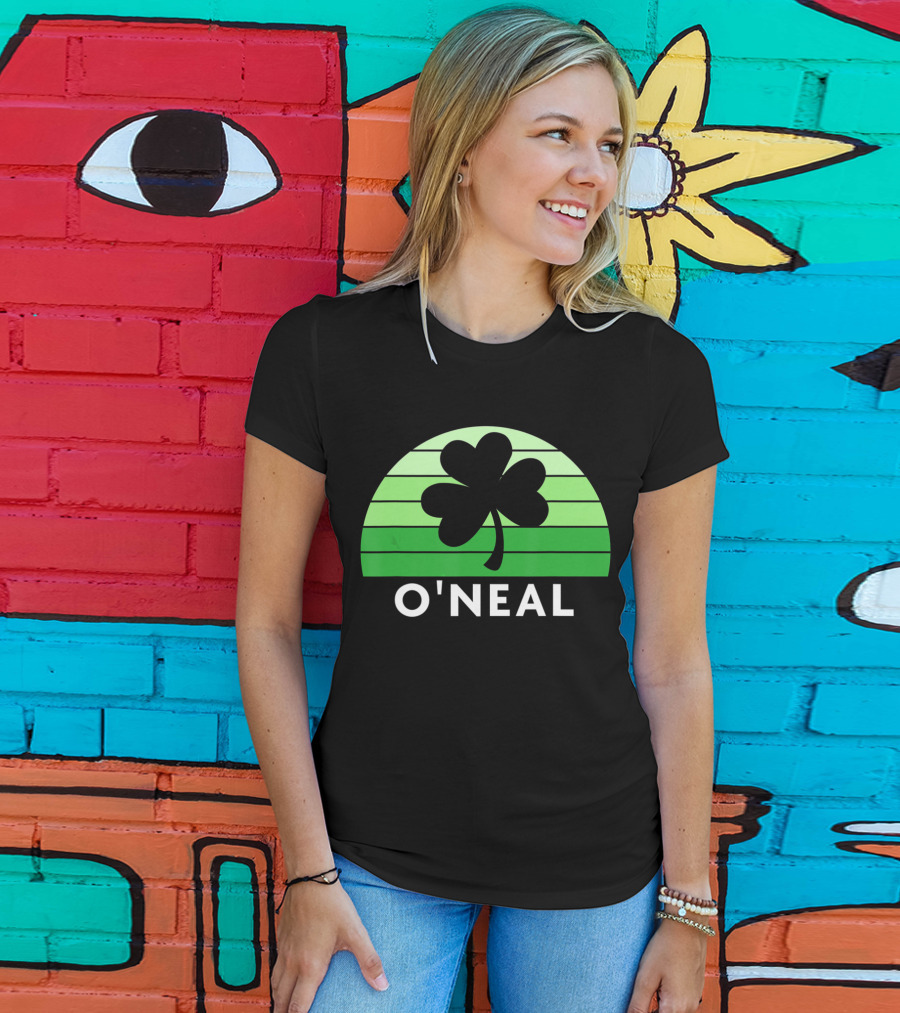 O'Neal Irish Family Name Shamrock Green Stripes T-Shirt