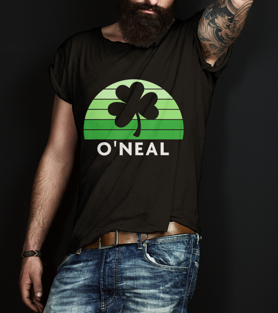 O'Neal Irish Family Name Shamrock Green Stripes T-Shirt