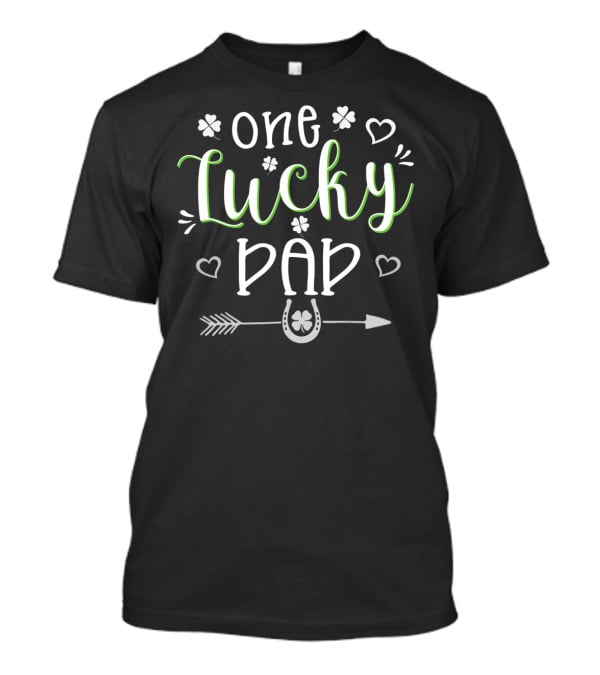One Lucky Dad Shamrock Horseshoe St Patrick's Day T-Shirt