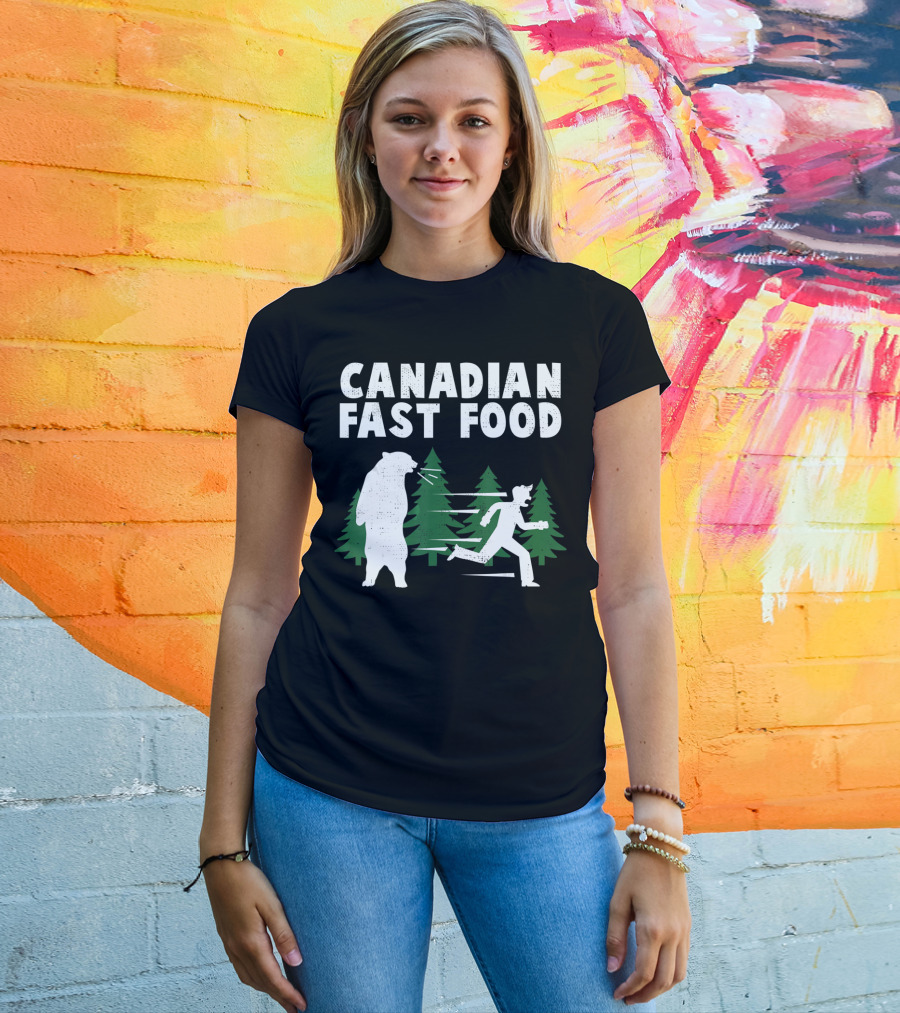 Canadian Fast Food Bear Chase Forest Adventure T-Shirt