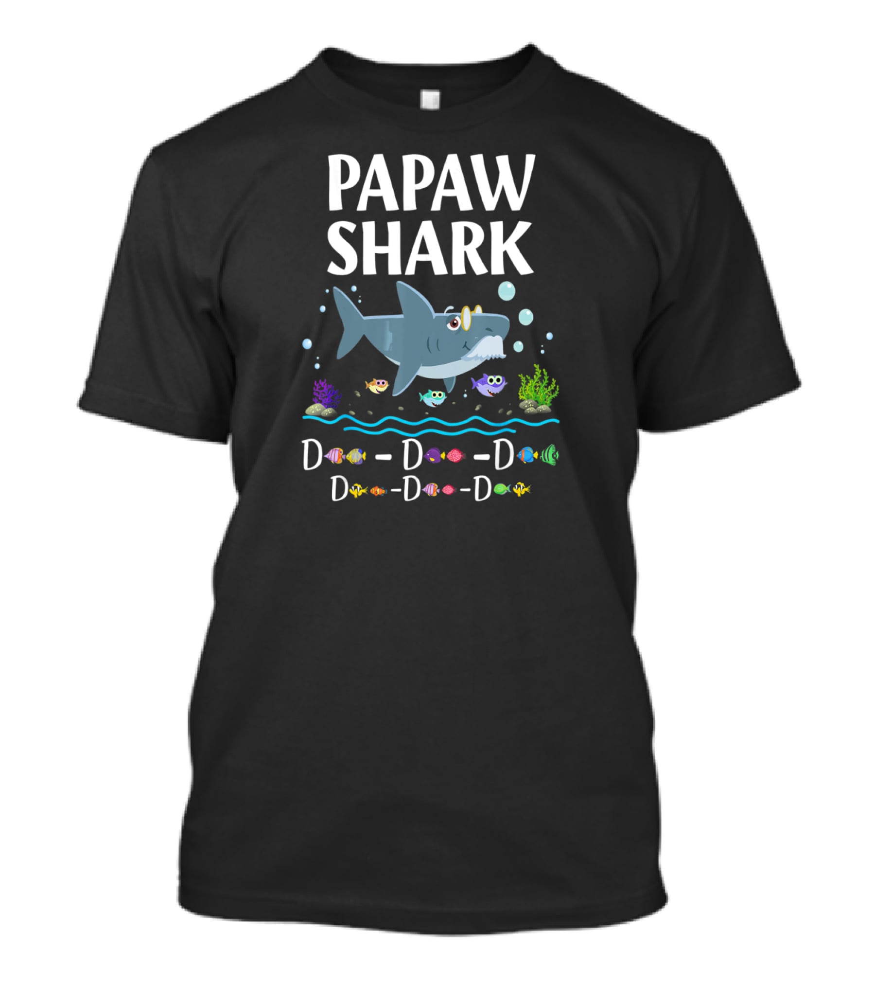 Papaw Shark D-D-D-D Daddy Grandpa Shark Family Fun T-Shirt