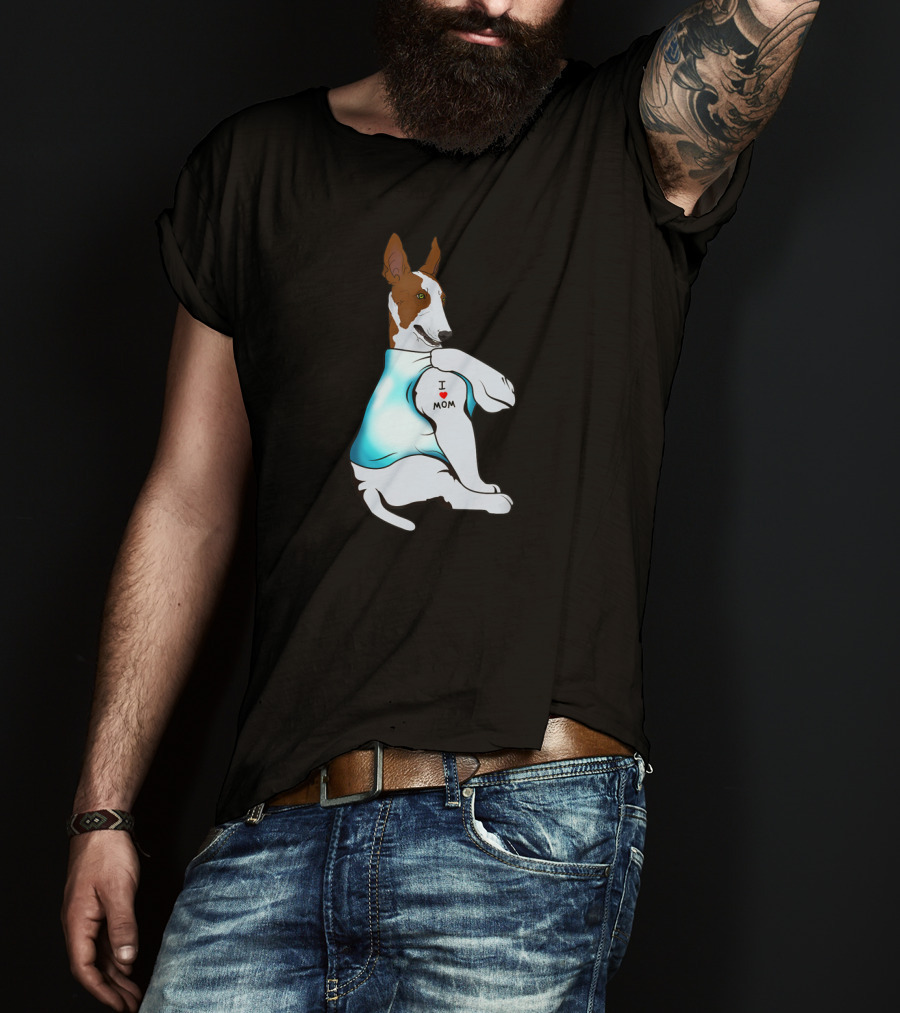 Basenji Dog I Love Mom Tattoo T-Shirt