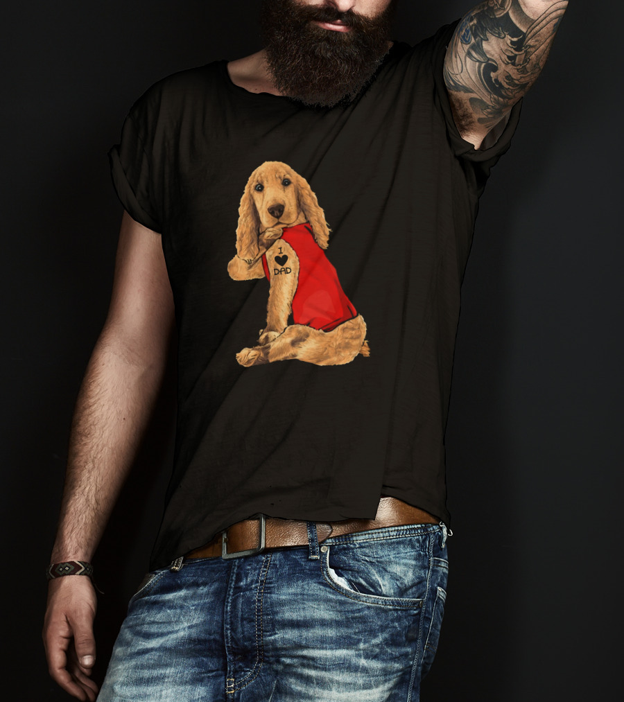 I Love Dad English Cocker Spaniel Red T-Shirt