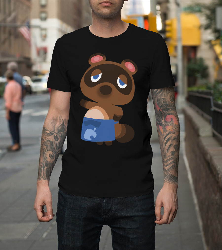Tom Nook Animal Crossing Character Blue Apron T-Shirt