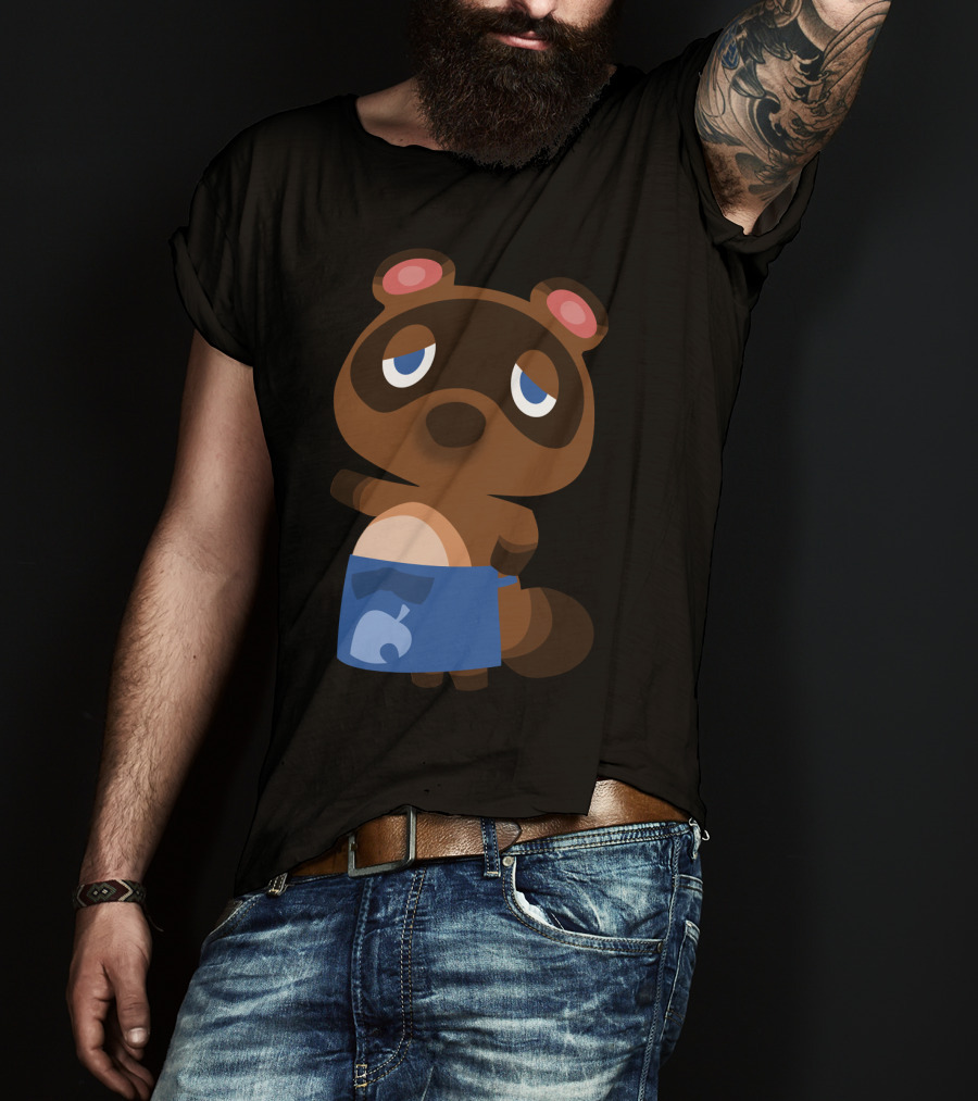Tom Nook Animal Crossing Character Blue Apron T-Shirt