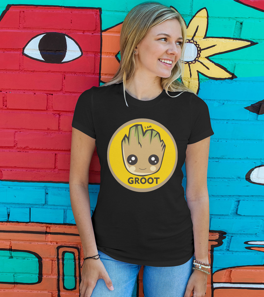I AM GROOT Baby Groot Kawaii Face T-Shirt