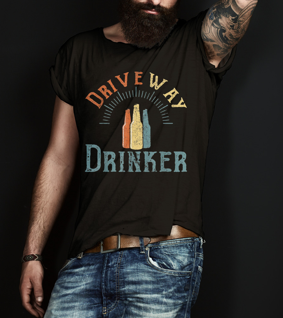 Driveway Drinker Vintage Colorful Beverage Bottles T-Shirt