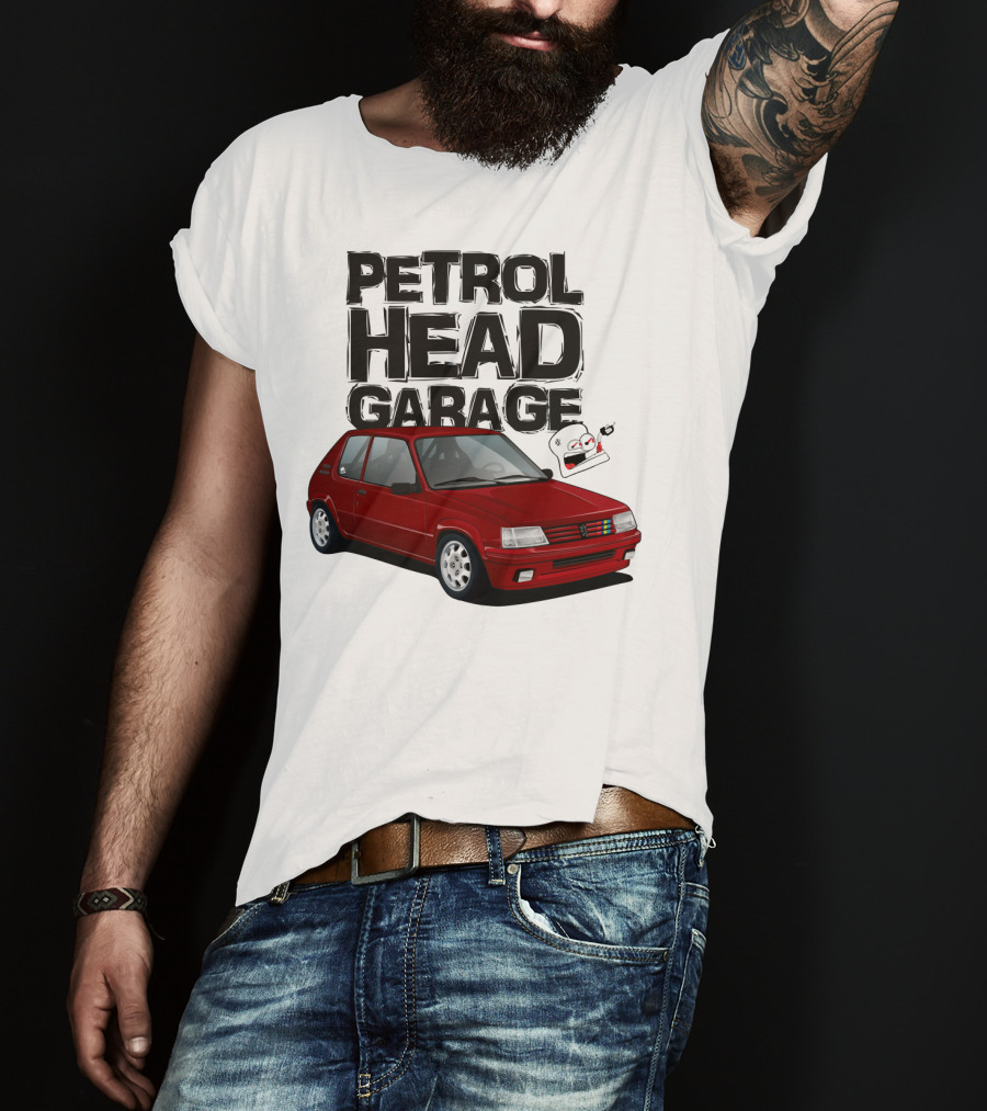 Petrol Head Garage Peugeot 205 RFS Car Enthusiast T-Shirt