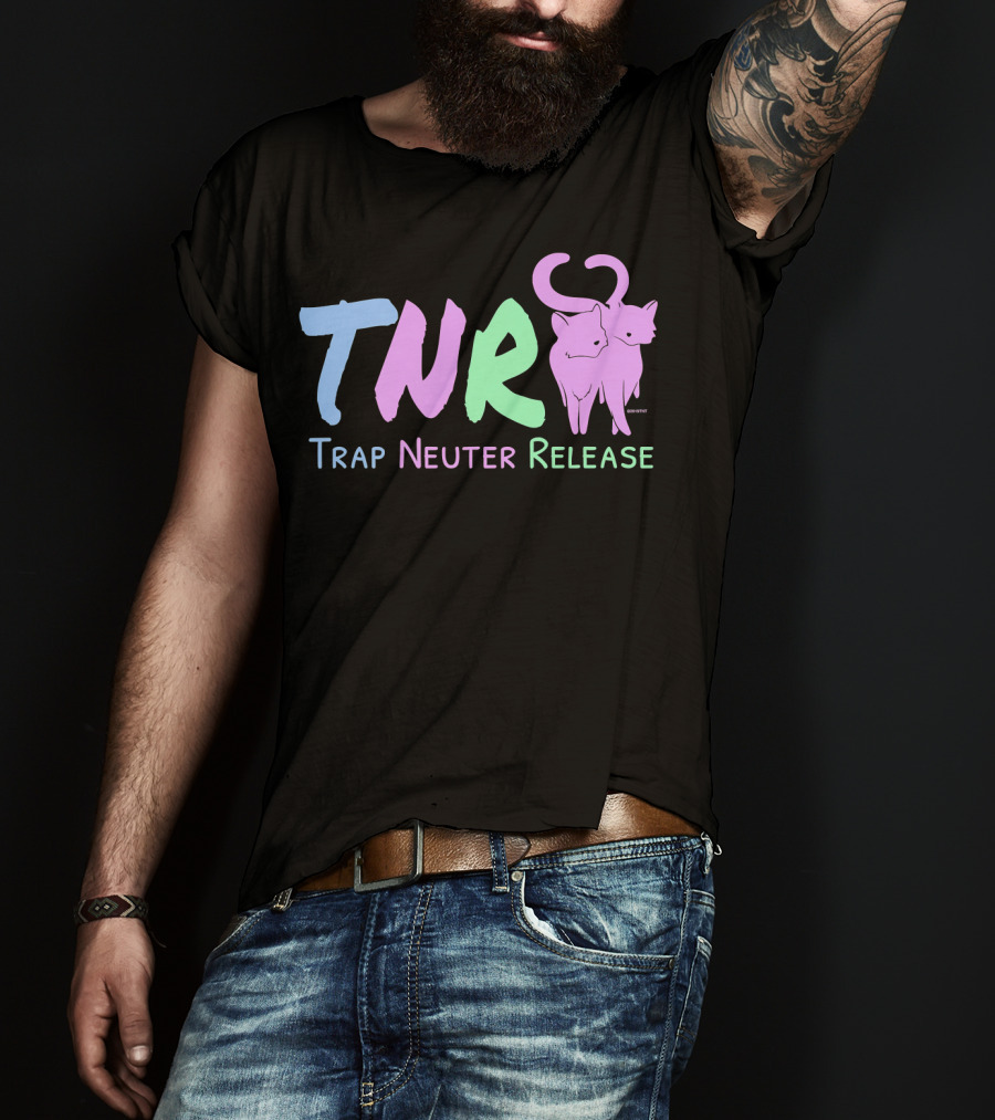 TNR Trap Neuter Release Feral Cat Lover Pastel Cats T-Shirt