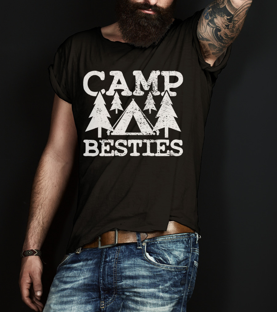 Camp Besties Summer Scout Camping Adventure T-Shirt