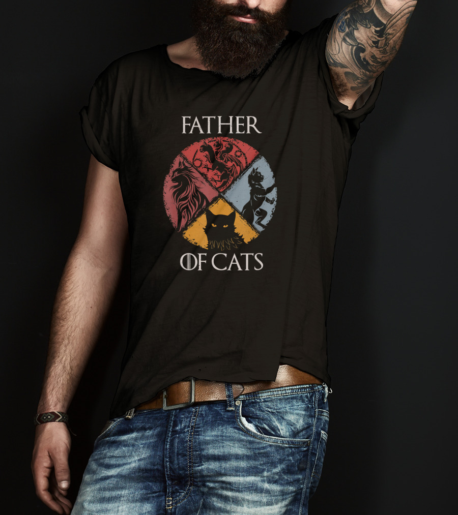 Father Of Cats Lovers Dad Fabulous Game Houses Inspired T-Shirt