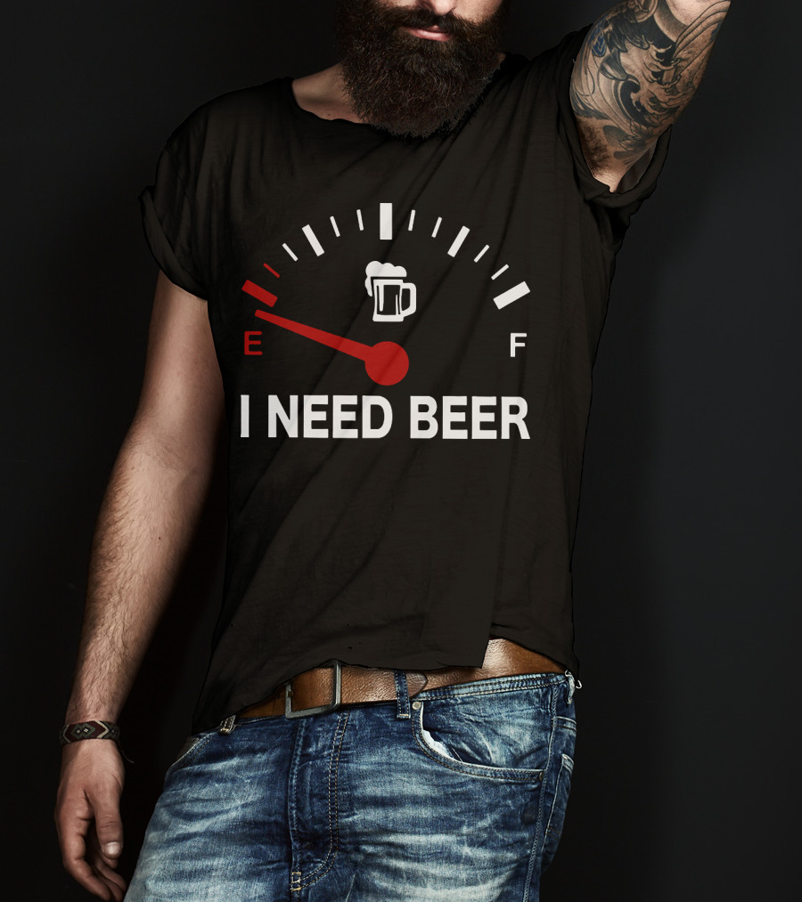 I Need Beer Empty Fuel Gauge Mug T-Shirt