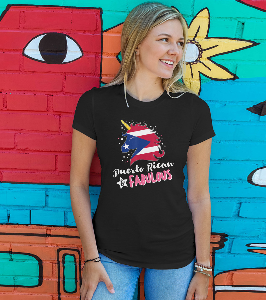 Puerto Rican And Fabulous Unicorn Puerto Rico Flag T-Shirt