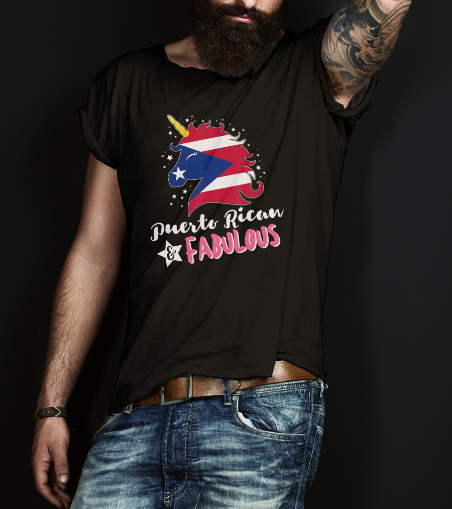 Puerto Rican And Fabulous Unicorn Puerto Rico Flag T-Shirt