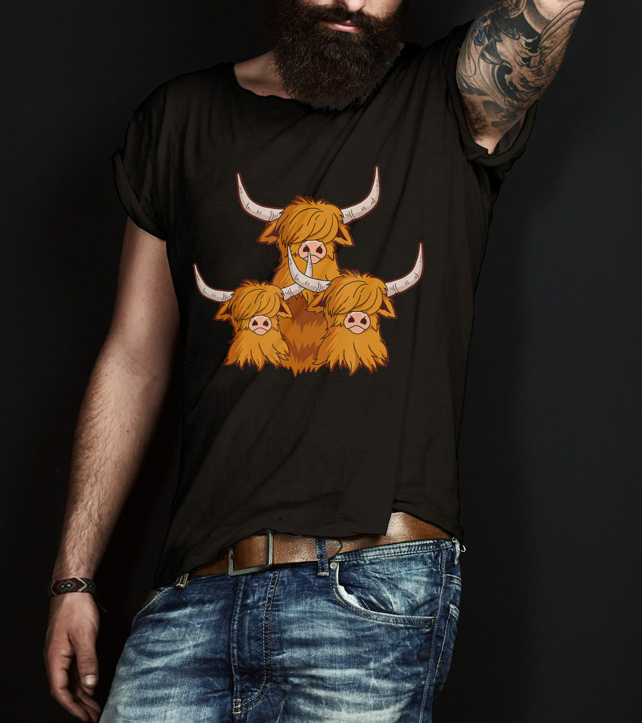 Scottish Highland Cow Trio Highland Cows T-Shirt