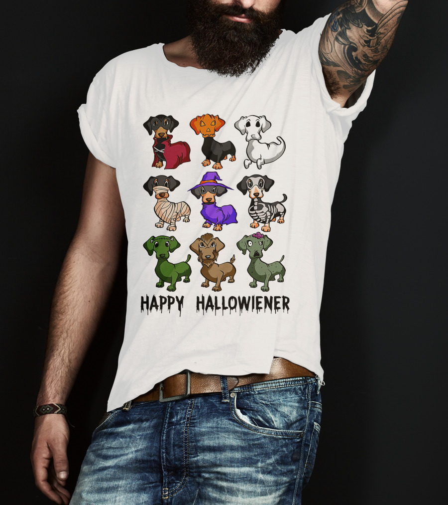 Happy Hallowiener Dachshund Costume Fun Halloween Dogs T-Shirt