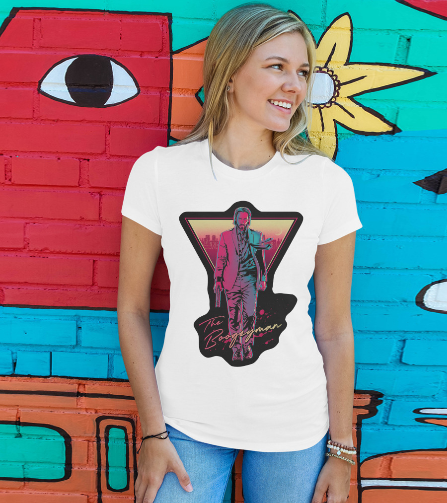 Keanu Reeves The Boogeyman Neon Cityscape T-Shirt