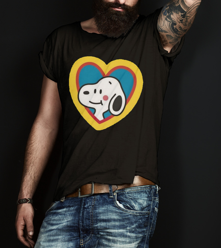 Snoopy Heart Love Peanuts Cartoon T-Shirt