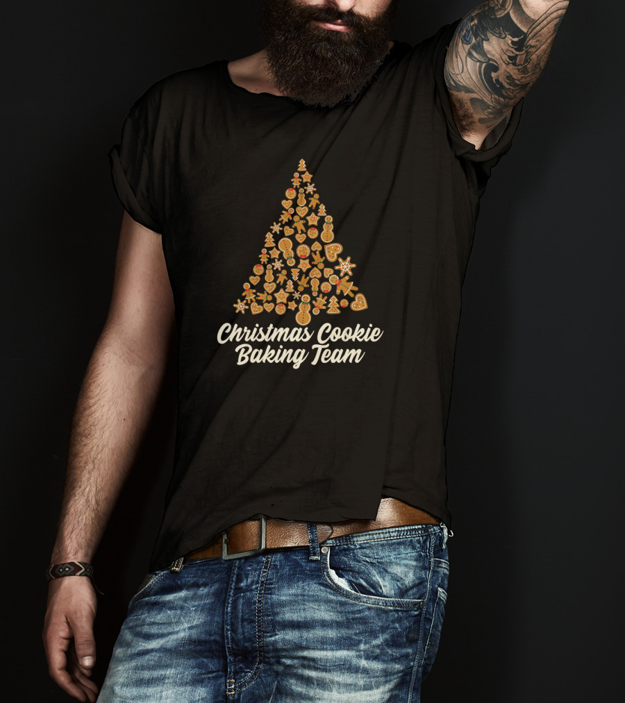 Christmas Cookie Baking Team Tree Gingerbread Ornament Icons T-Shirt