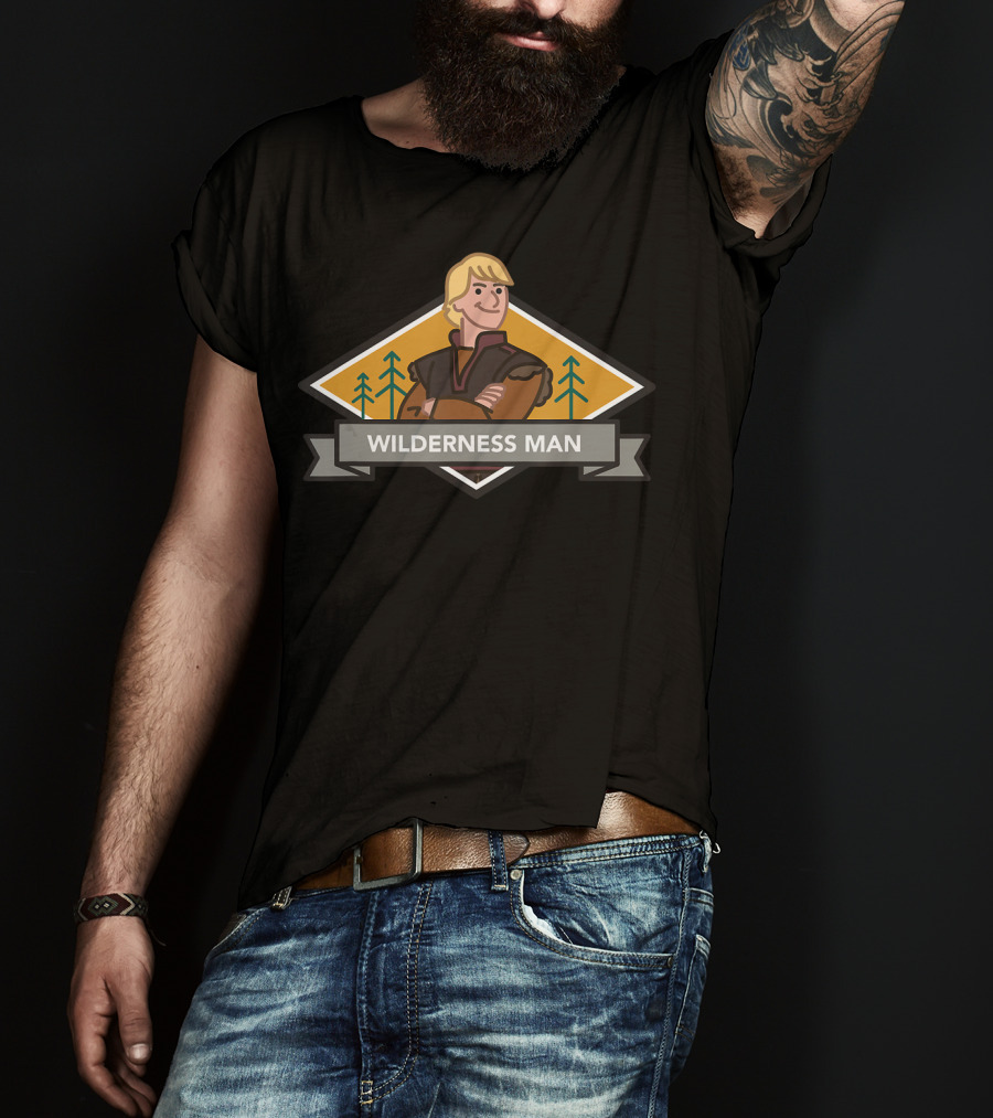 Disney Frozen 2 Kristoff Wilderness Man Forest Badge T-Shirt
