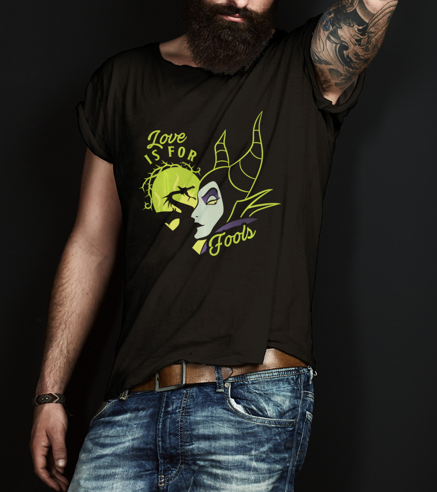 Disney Villains Valentine's Day Maleficent Love Is For Fools Thorns Moon Horns T-Shirt