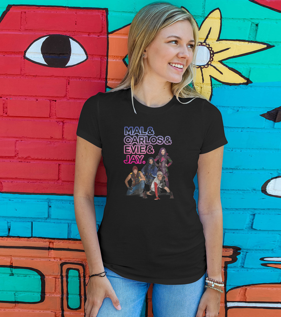 Mal And Carlos And Evie And Jay Disney Descendants Evil T-Shirt
