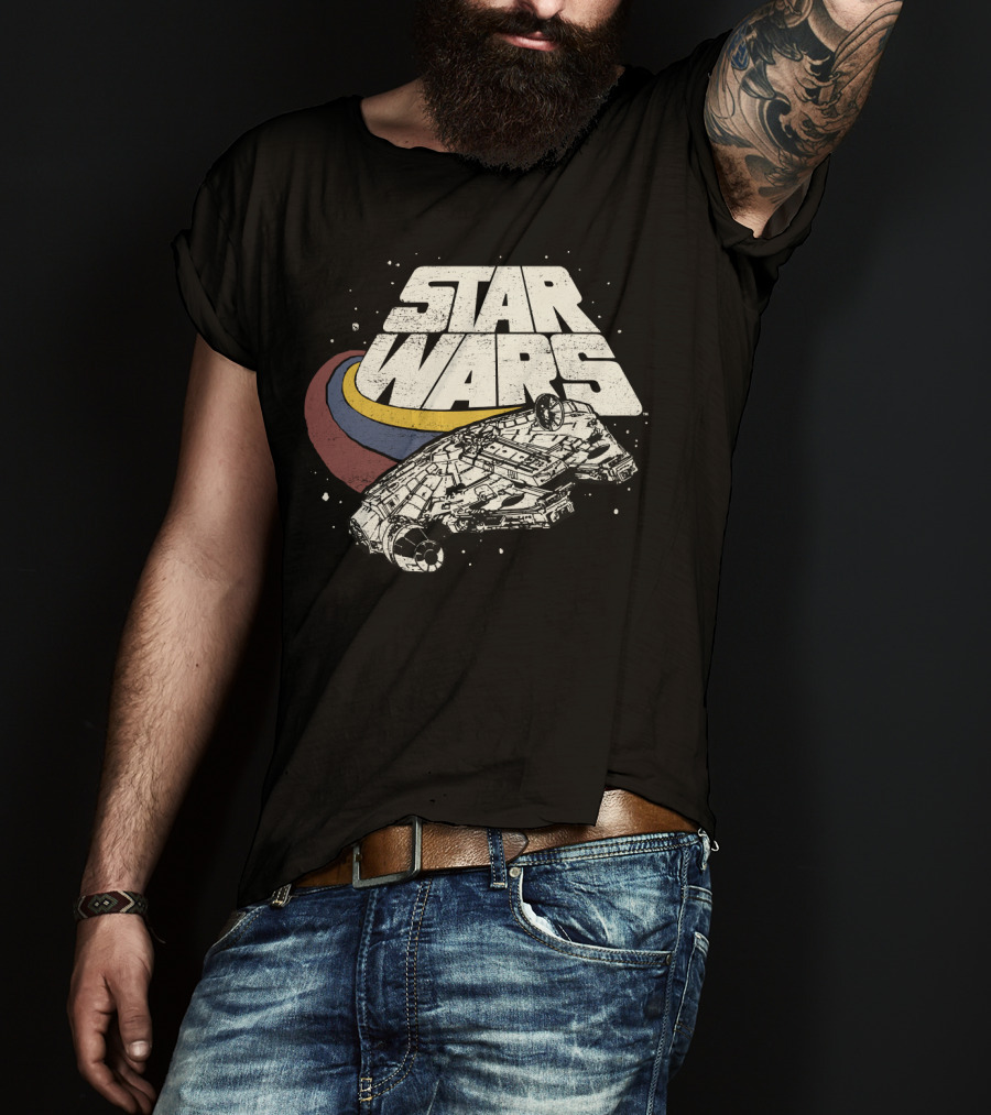 Star Wars Millennium Falcon Retro Three Stripes T-Shirt