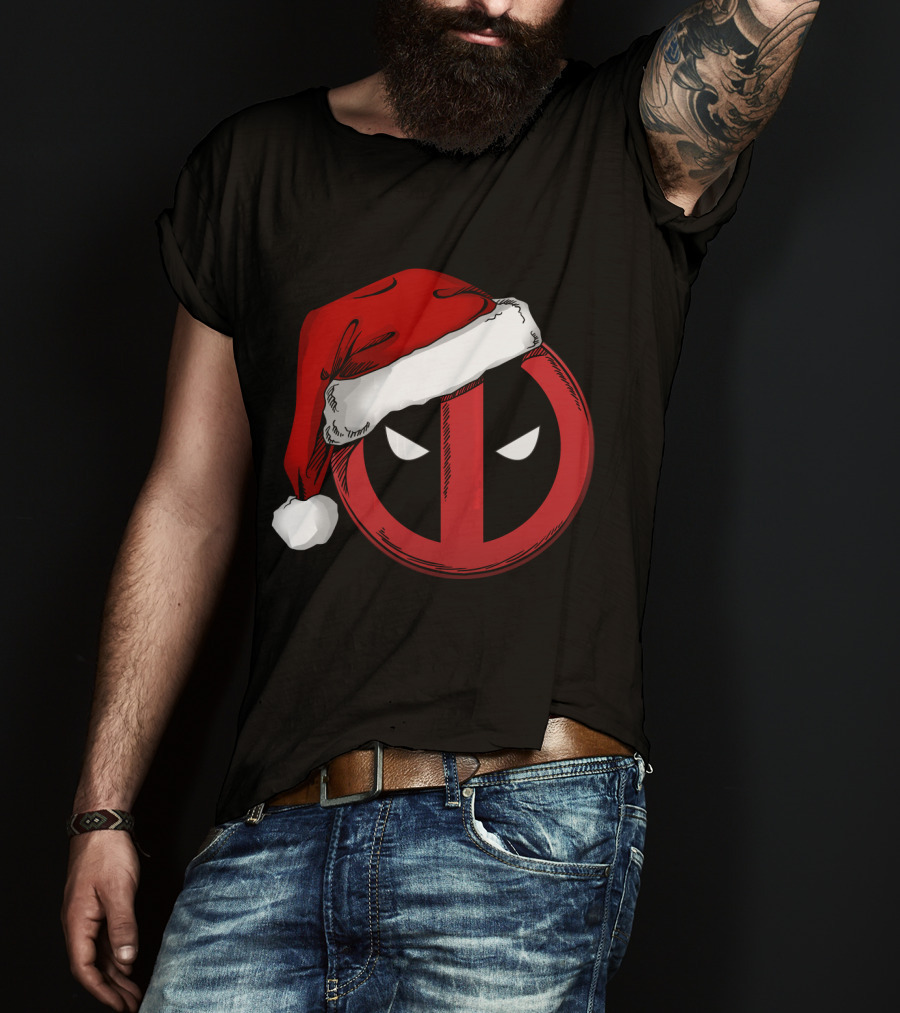 Marvel Deadpool Santa Hat T-Shirt