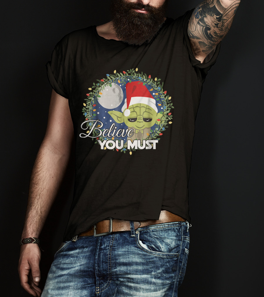 Believe You Must Yoda Santa Star Wars Christmas Reef T-Shirt