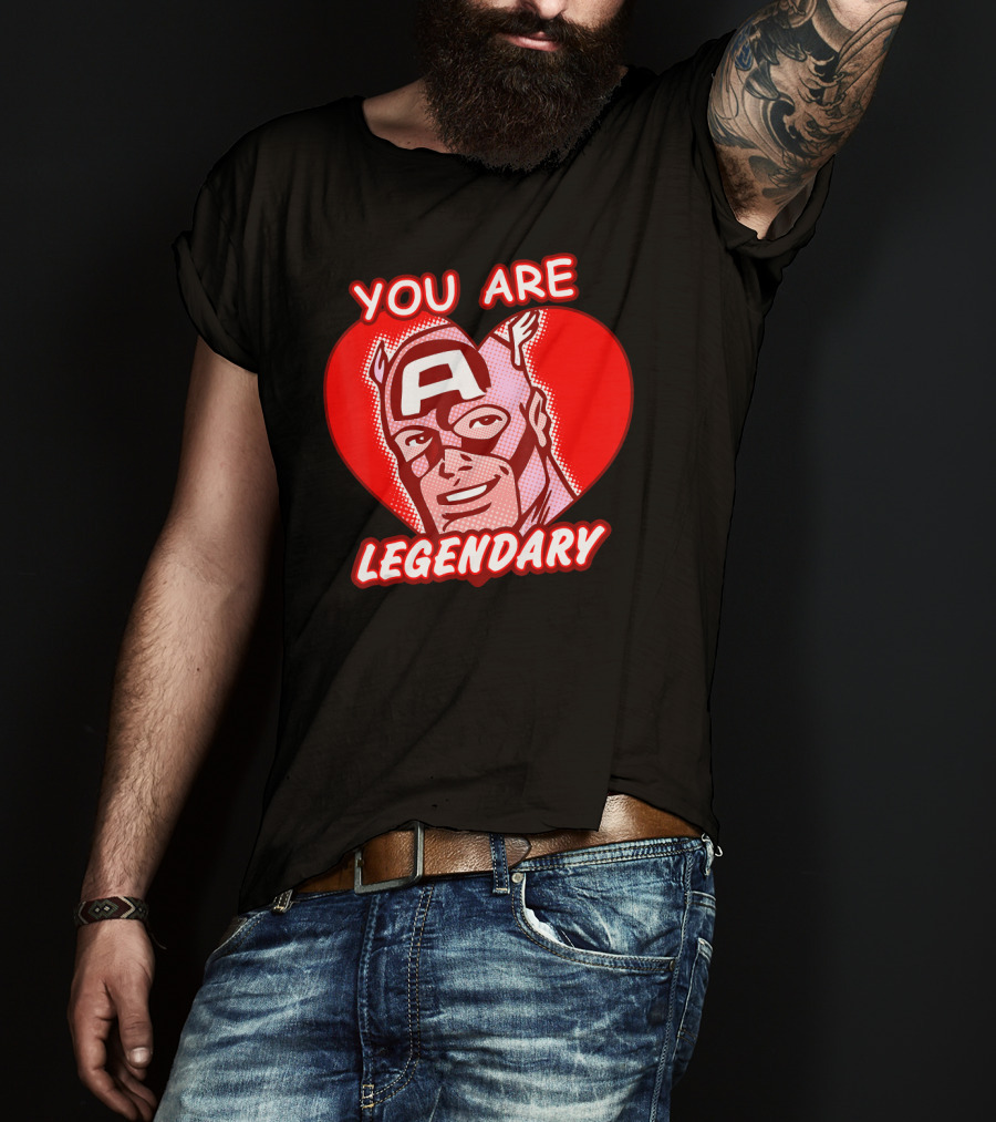 Marvel Valentine's Day Captain America You Are Legendary Avengers T-Shirt