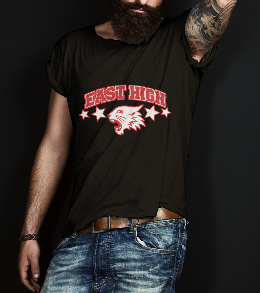 High School Musical East High Wildcats Logo And Stars T-Shirt