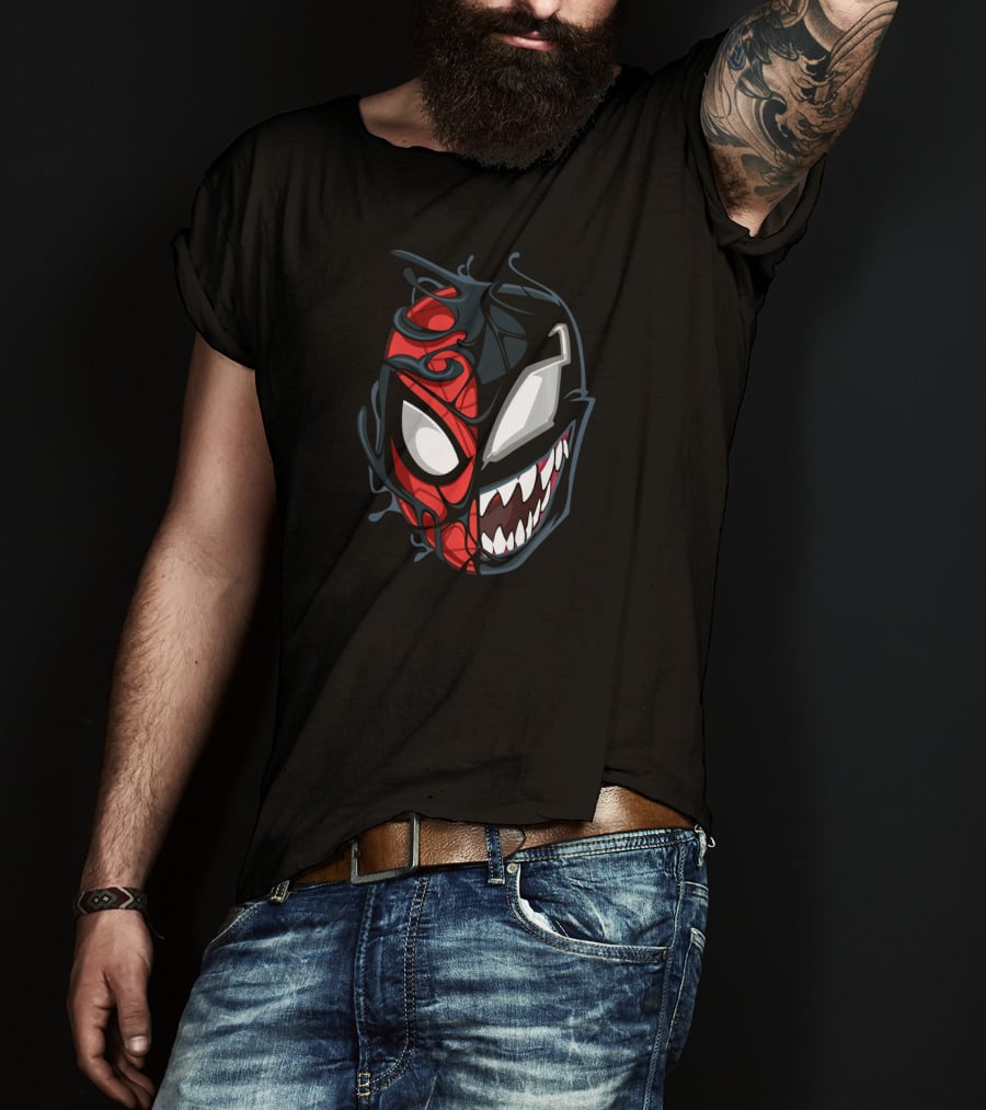 Marvel Spider Man Venom Split Face Symbiote T-Shirt