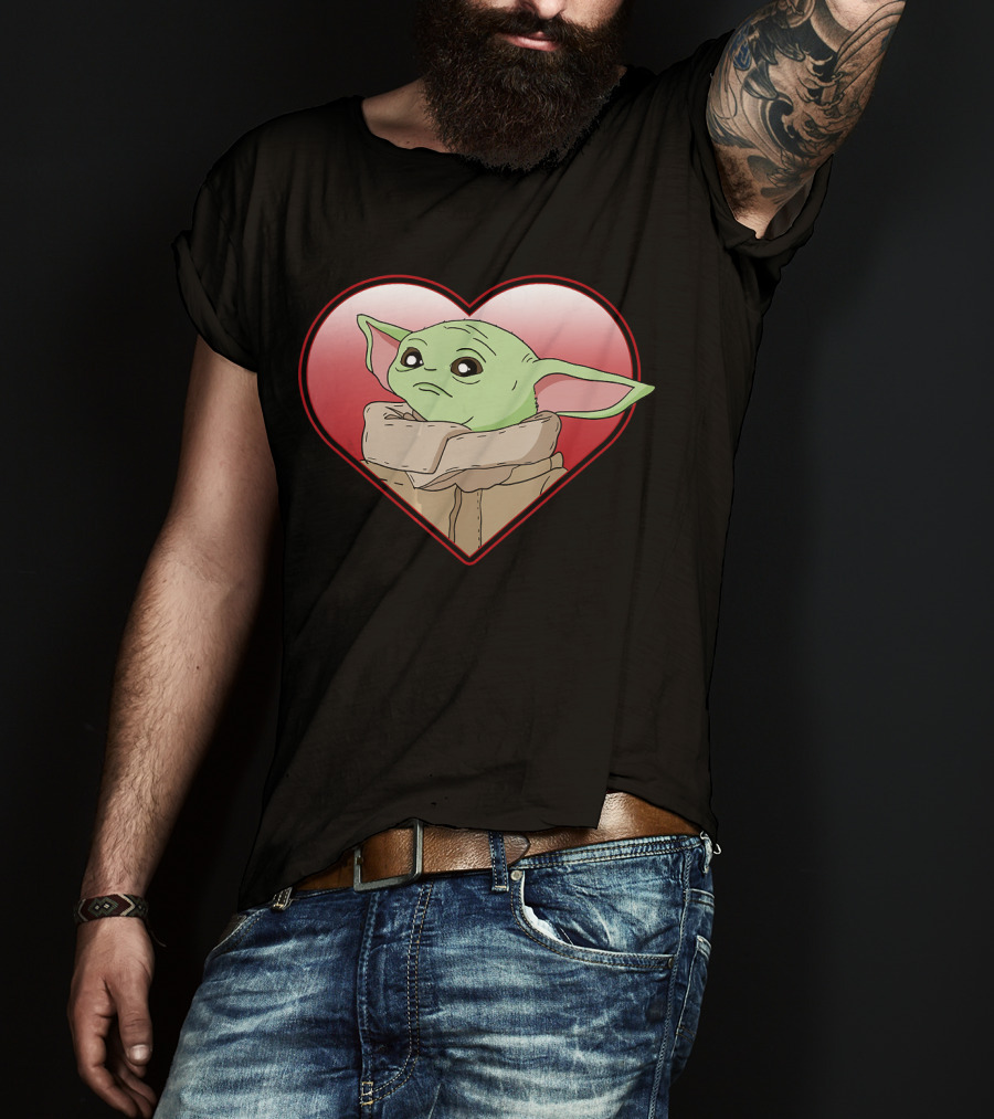 Star Wars The Mandalorian The Child Valentine Heart Grogu T-Shirt