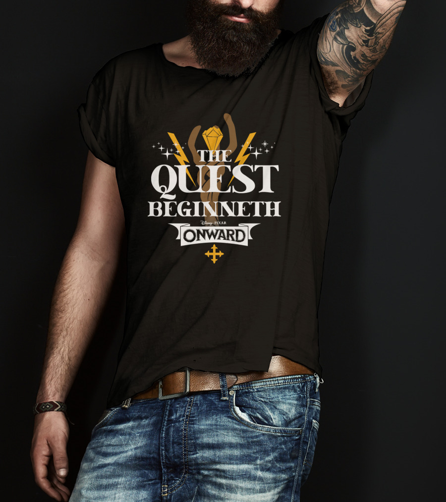 Disney Pixar Onward The Quest Beginneth Lightning Gem Adventure T-Shirt