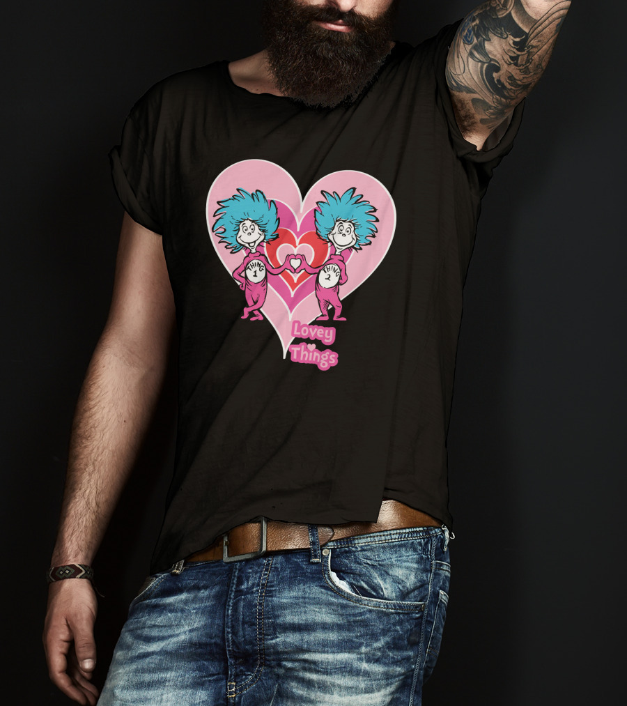Thing 1 Thing 2 Heart Lovey Things T-Shirt