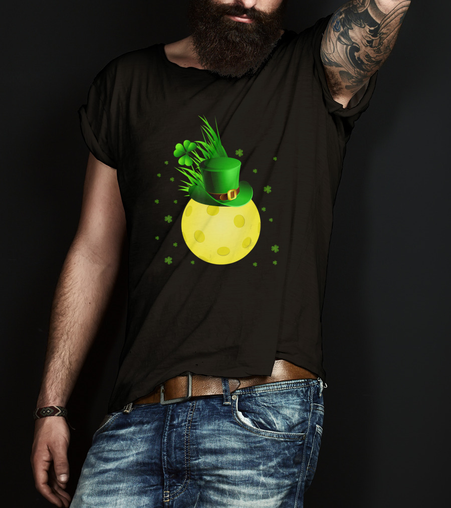 Leprechaun Pickleball Shamrock Hat Ball T-Shirt