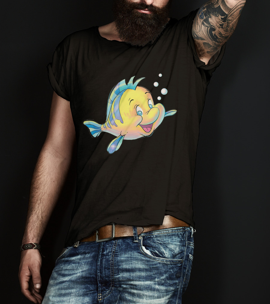 Disney The Little Mermaid Flounder And Bubbles T-Shirt