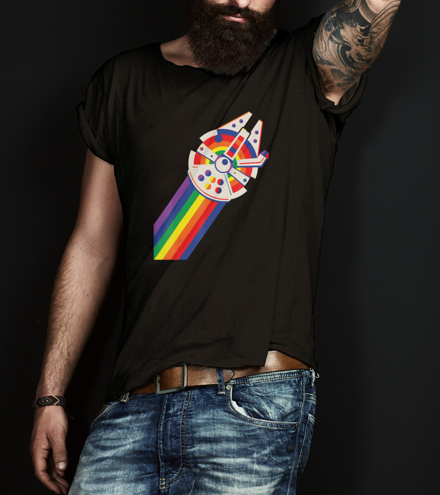 Star Wars Millennium Falcon Rainbow Pride T-Shirt