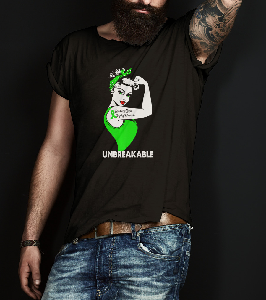 Unbreakable Traumatic Brain Injury Warrior TBI Awareness T-Shirt
