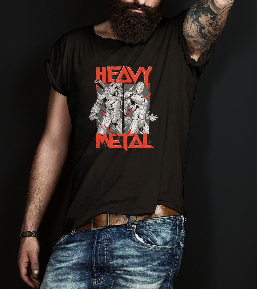 Marvel Avengers War Machine And Iron Man Heavy Metal Series T-Shirt